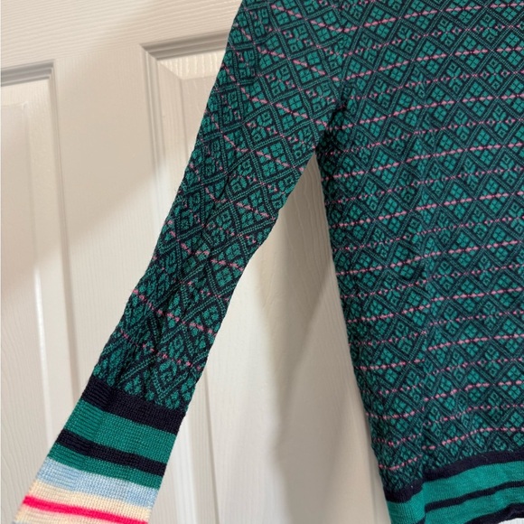 J. Crew Jacquard Knit Argyle Evergreen Merino Wool Sweater Size XS - Picture 3 of 8